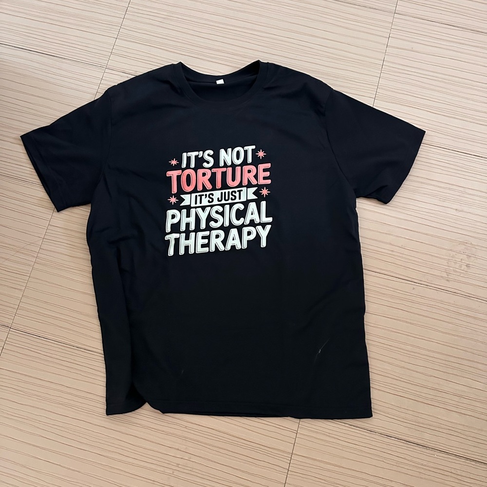 Men’s Black Graphic T-Shirt. For Physical Therapist. NWOT